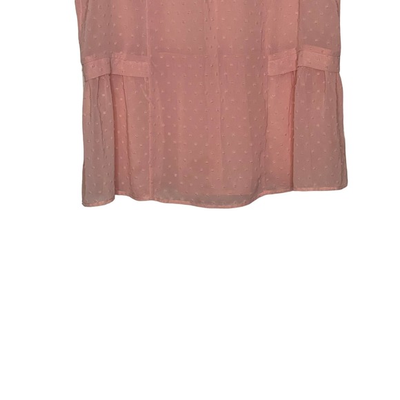 J.Crew Women's Tank Top Semi Sheer Polka Dot Peplum Lightweight Pink Size 6 - Picture 5 of 9